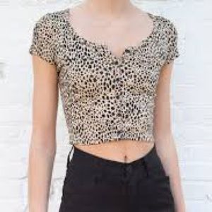 Lightly used Cheetah print brandy Melville Zelly top one size